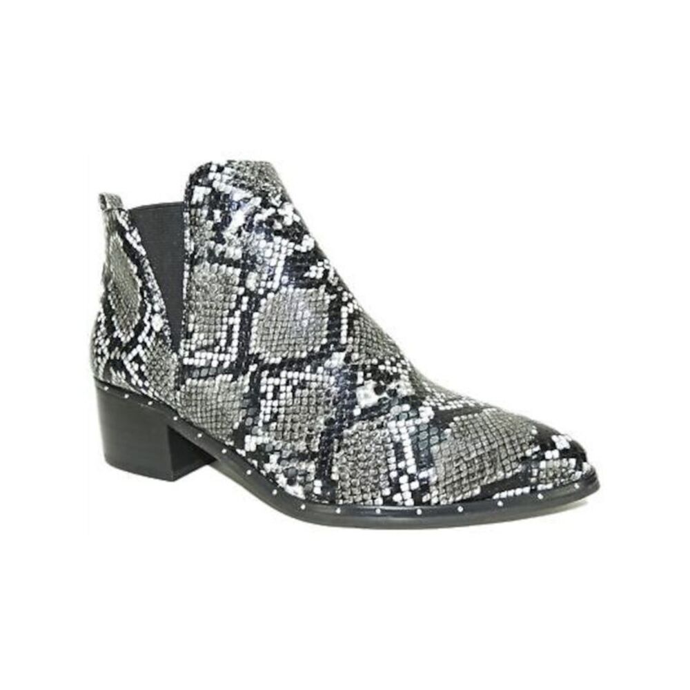 BAR III Womens Gray Goring Gabby Pointed Toe Block Heel Slip On Booties 9 M